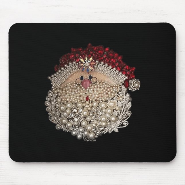 Bead Christmas Santa Star-gemstone-white-xmas  Mouse Mat (Front)