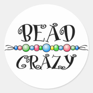 Bead Crazy Classic Round Sticker