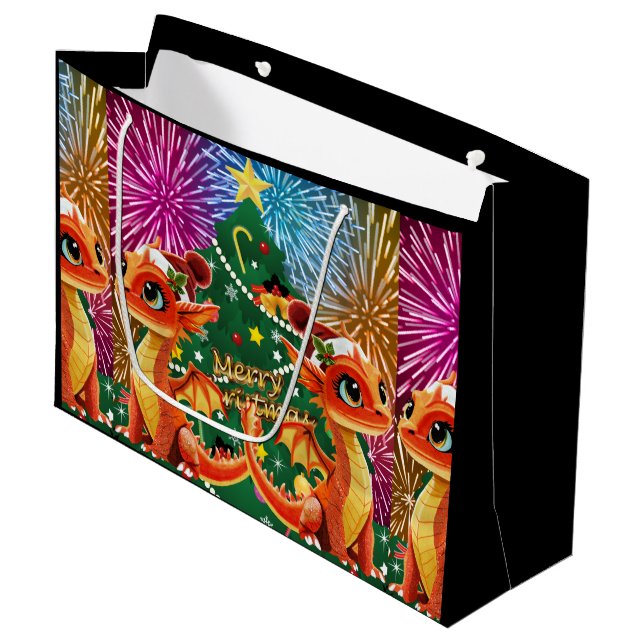 Bead Dragon Large Gift Bag (Front Angled)