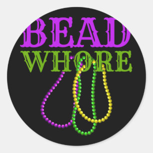 Bead Funny Adult Humour Mardi Gras Carnival Costum Classic Round Sticker