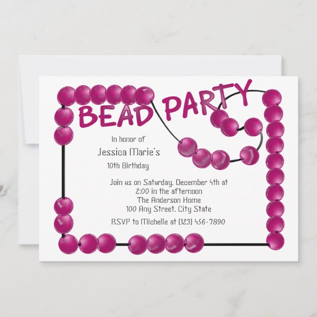 Bead Party Invitation (Front)