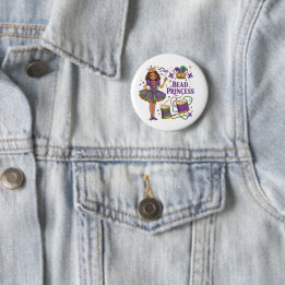 Bead Princess - Mardi Gras 6 Cm Round Badge