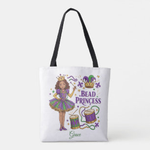 Bead Princess Personalised Text - Mardi Gras Tote Bag
