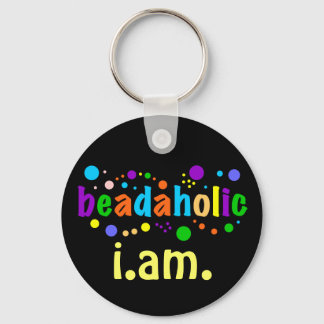 Beadaholic I.AM. - Display your Beading Addiction Key Ring