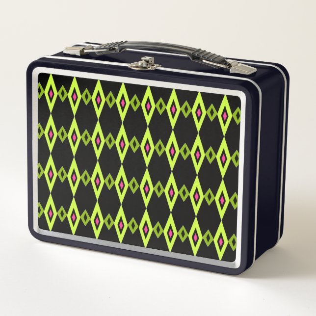 Beaded Diamonds Metal Lunch Box (Front)