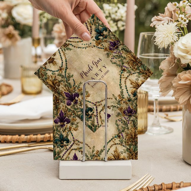 Beaded Fleur-de-Lis Mardi Gras Masquerade Napkin (Creator Uploaded)