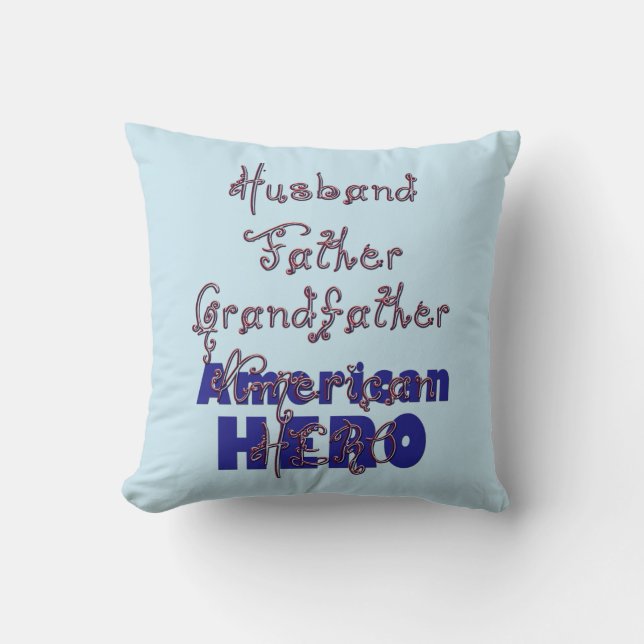 Beaded Husband Father Hero-Square Pillow (Front)