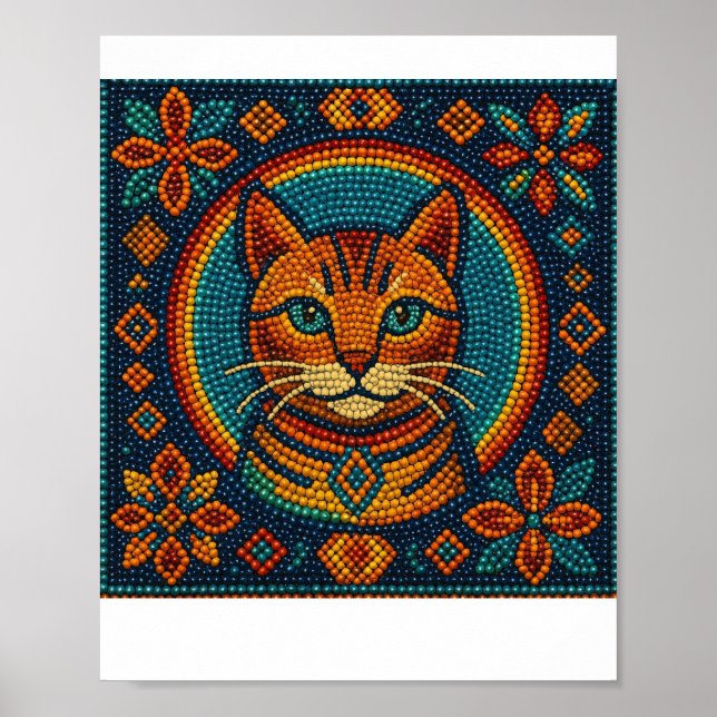 Beaded Kitten Look Design Poster (Front)