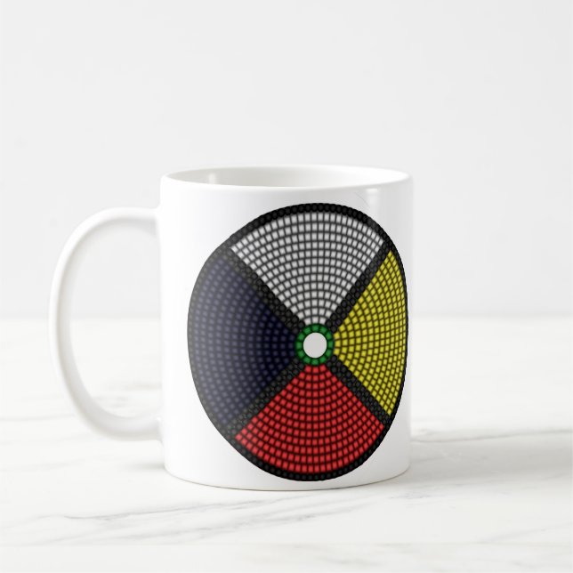 Beaded Medicine Wheel Coffee Mug (Left)
