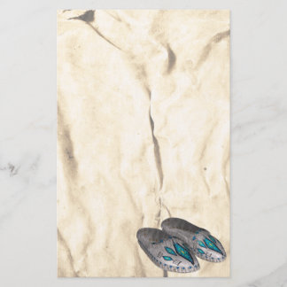 Beaded Moccasins Native American  Stationery