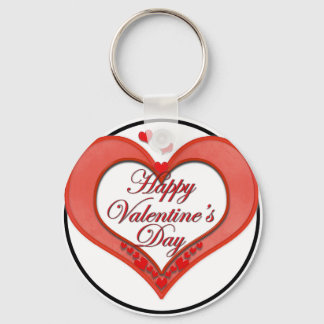 Beaded Red Heart Valentine Key Ring