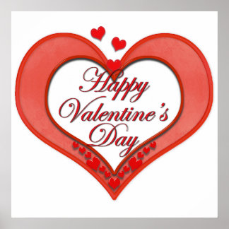 Beaded Red Heart Valentine Poster