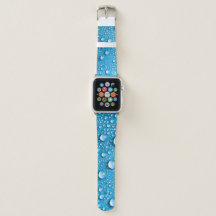 Beaded Water Droplets on Ocean Blue