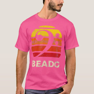 BEADG Vintage Bass Clef Sunset Bassist 5 String Pl T-Shirt