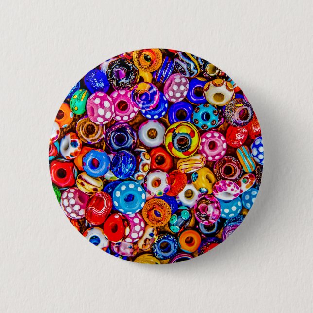 Beads 6 Cm Round Badge (Front)