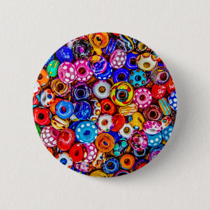 Beads 6 Cm Round Badge