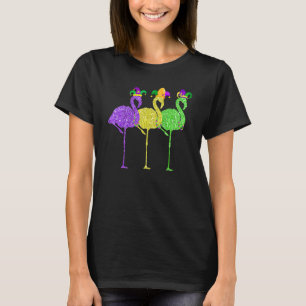 Beads And Blings Vintage Flamingo Mardi Gras 1 T-Shirt