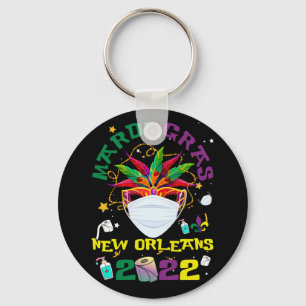 Beads Bling and Mask Mardi Gras 2022 Quarantine Key Ring