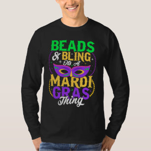 Beads & Bling It's A Mardi Gras Thing Mask Parade T-Shirt