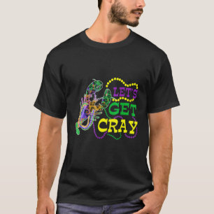 Beads Bling Let's Get Cray Dabbing Crawfish Mardi T-Shirt