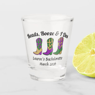 Beads Booze & I Dos Mardi Gras Shot Glass