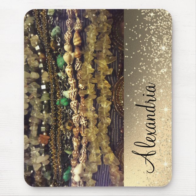 Beads Crystals and Shells  Personalised  Mouse Mat (Front)