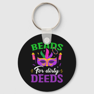 Beads For Dirty Deeds Mardi Gras Carnival Celebrat Key Ring