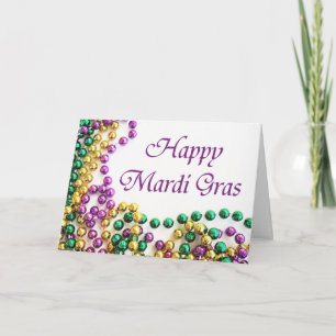 Beads Happy Mardi Gras Card