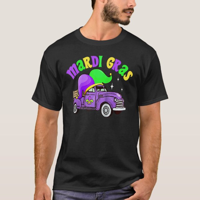 Beads Mardi Gras Truck Mardi Gras Hat Kids Boys Gi T-Shirt (Front)