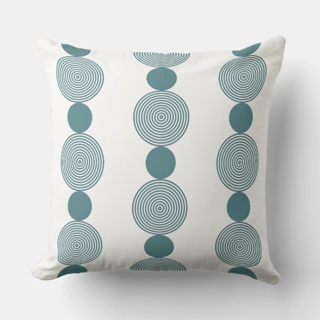 Beads Pattern In Grey And White  Throw Pillow (Front)