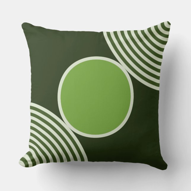 Beads Pattern In Shades Of Green Throw Pillow (Front)