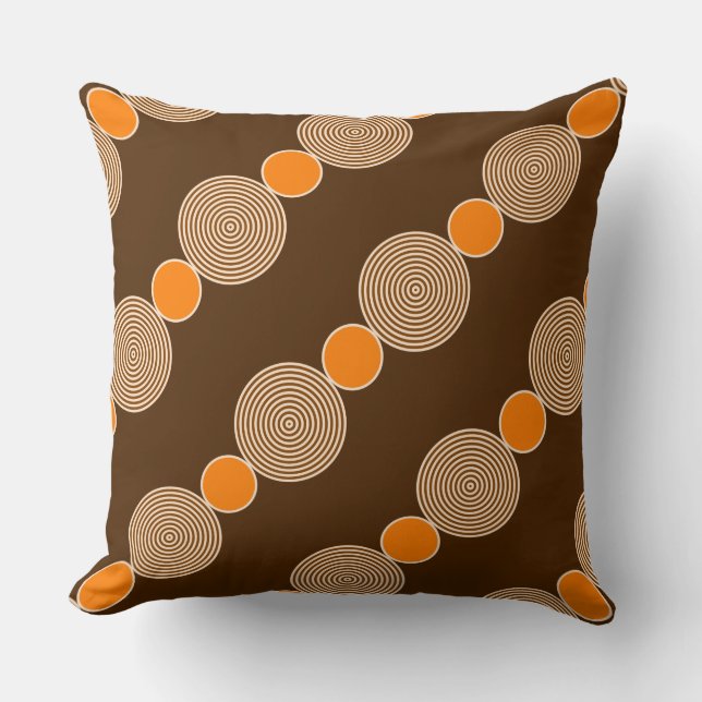 Beads Pattern In Shades Of Orange Throw Pillow (Front)