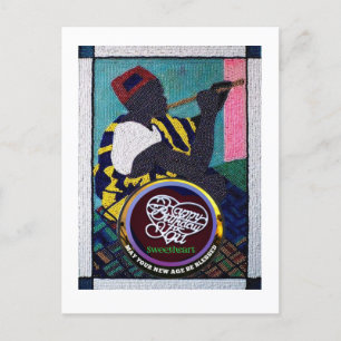 Beadwork&Handcut scrollsaw work 5"x7" birthday   Postcard