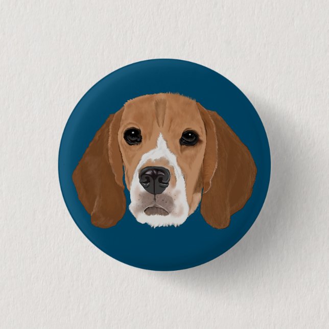 Beagle 3 Cm Round Badge (Front)
