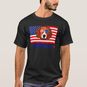 Beagle 4th Of July American Flags T-Shirt