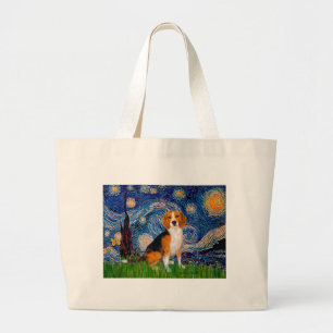 Beagle 7 - Starry Night Large Tote Bag