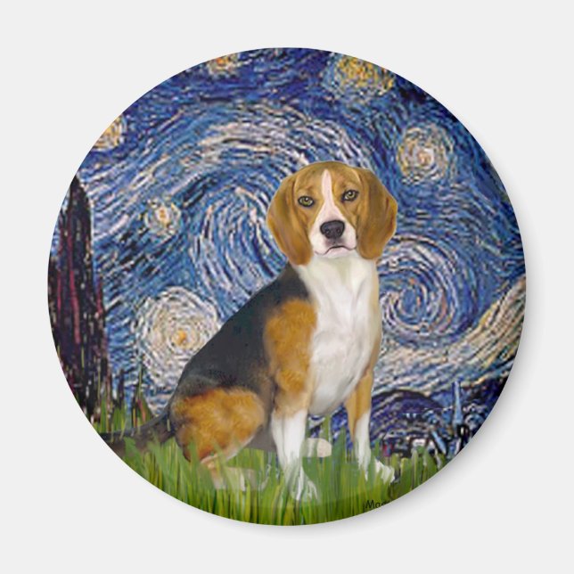 Beagle 7 - Starry Night Magnet (Front)