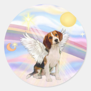 Beagle Angel Classic Round Sticker