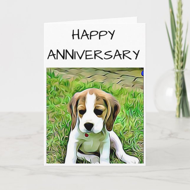 Beagle Anniversary Card (Front)