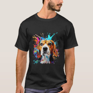 Beagle Art Splashes Of Paint Abstract Colourful Do T-Shirt