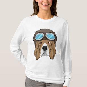Beagle as Pilot with Pilot hat T-Shirt