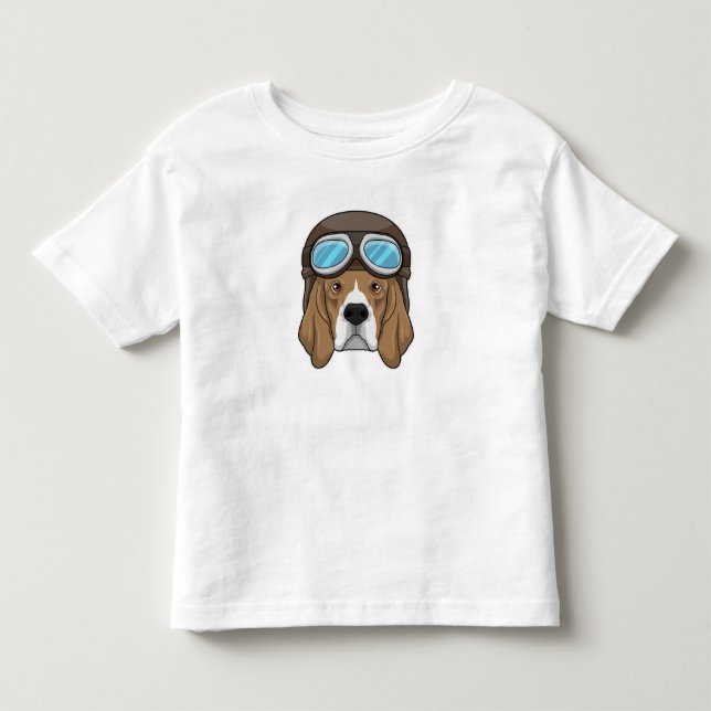 Beagle as Pilot with Pilot hat Toddler T-Shirt (Front)