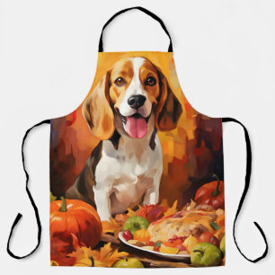 Beagle Autumn Thanksgiving  Apron