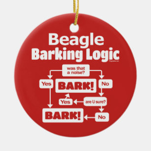 Beagle Barking Logic Ceramic Tree Decoration