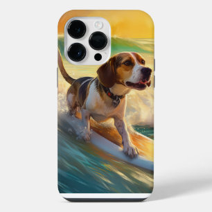 Beagle Beach Surfing Painting iPhone 14 Pro Max Case