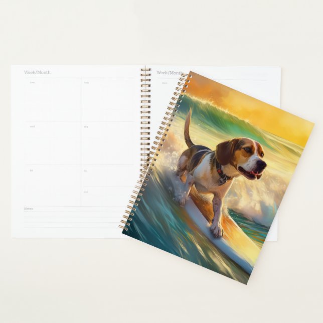 Beagle Beach Surfing Painting Planner (Display)