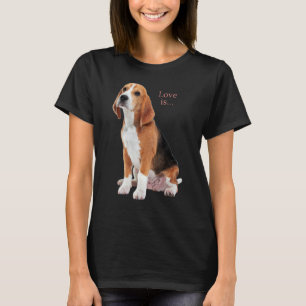 Beagle Beagles Love Is Dog Mum Dad Puppy Pet Cute  T-Shirt