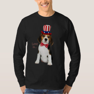 Beagle Beagles Love Is Dog Mum Dad Puppy Pet Cute T-Shirt