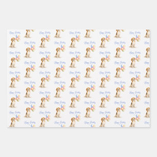 Beagle Birthday Dog Wrapping Paper Sheet