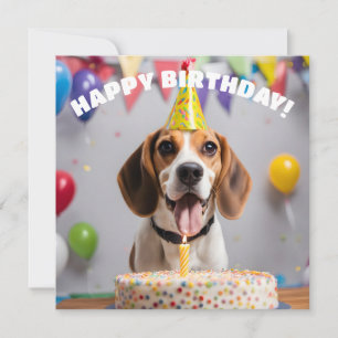 Beagle Birthday Party Card